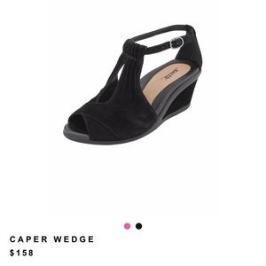 Earth ‘Caper’ wedge sandals in black velvet size 7